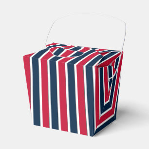 RWB,Baseball Coord Stripes 1-FAVOR BOX, take out Favor Boxes