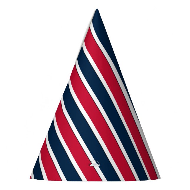 RWB Baseball Coord Stripes 1-PAPER PARTY HATS (Left)