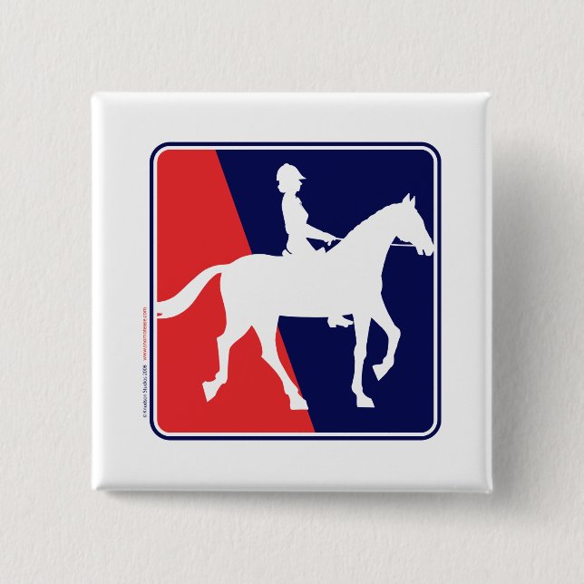 RWB-HORSE-RIDER PINBACK BUTTON (Front)