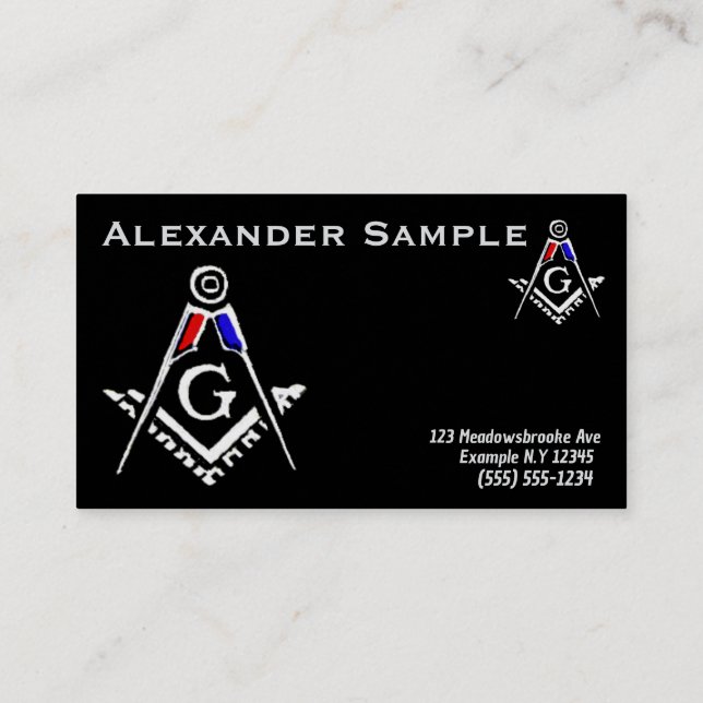(RWB) Masonic Minds Business Card (Back)