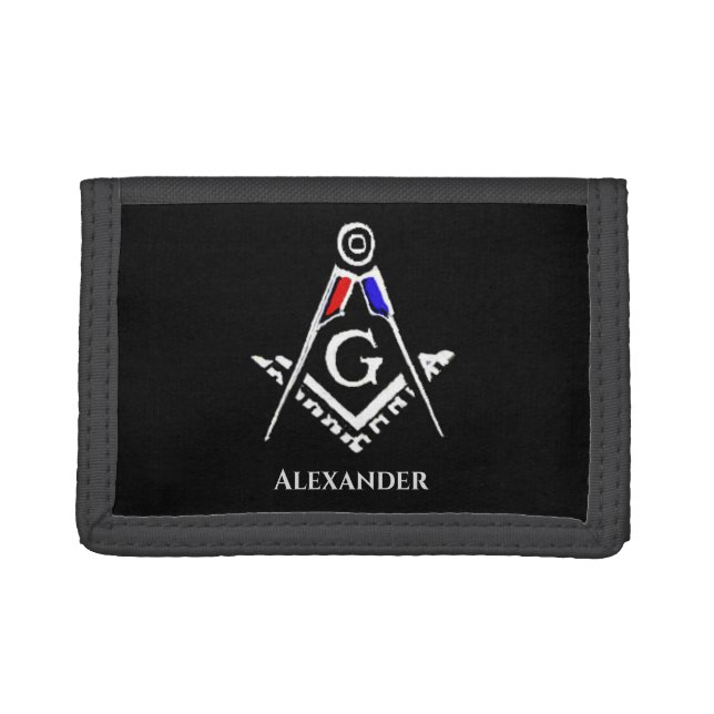 (RWB) Masonic Minds Tri-fold Wallet (Front)