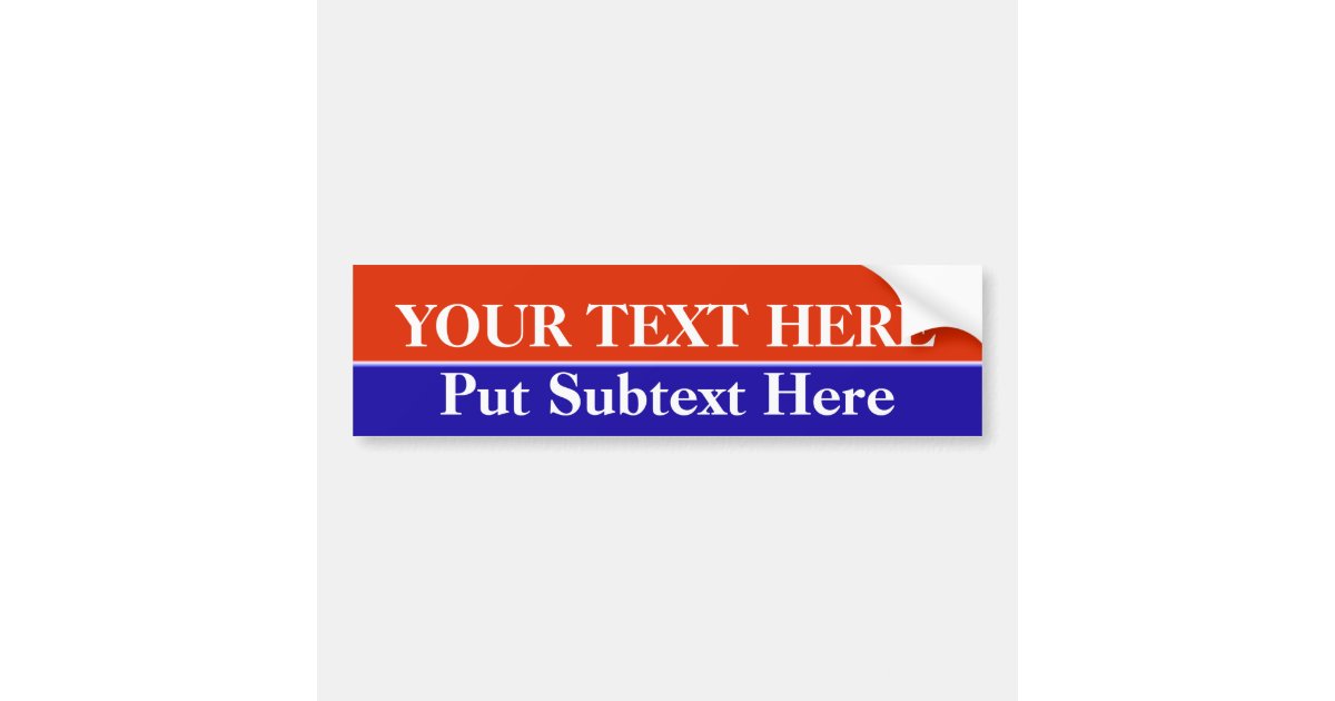 RWB Template Bumper Sticker | Zazzle