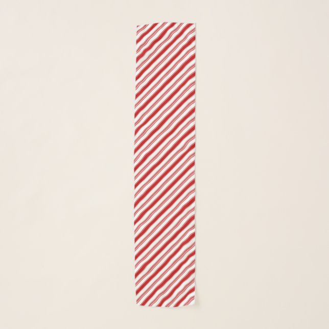 Rwd & White Candy Cane Stripes Scarf (Front)