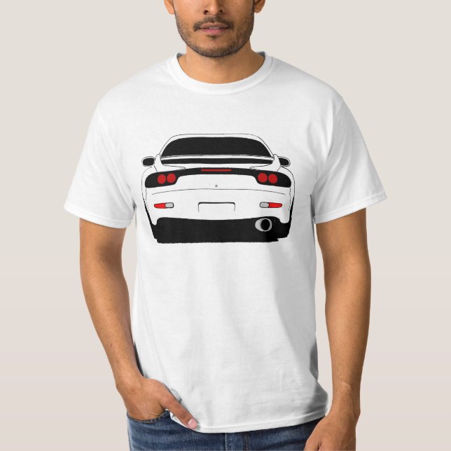 RX7 themed shirt in White or Transparent (Front)