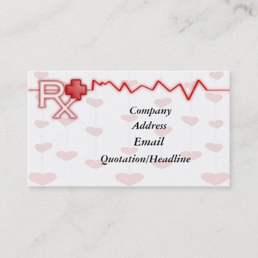 Customizable RX business card