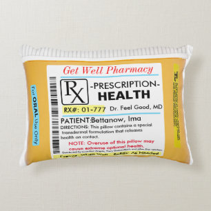 RX for Health Get Well Pillow