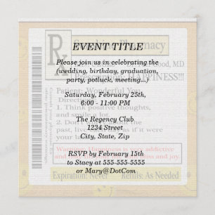 RX Funny Happiness Prescription Invitation