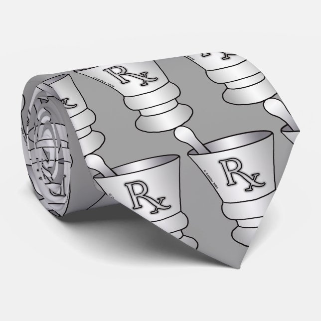 RX Mortar Pestle Neck Tie (Rolled)