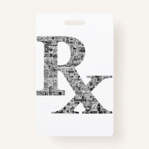 Rx pharmacy apothecary vintage ads badge