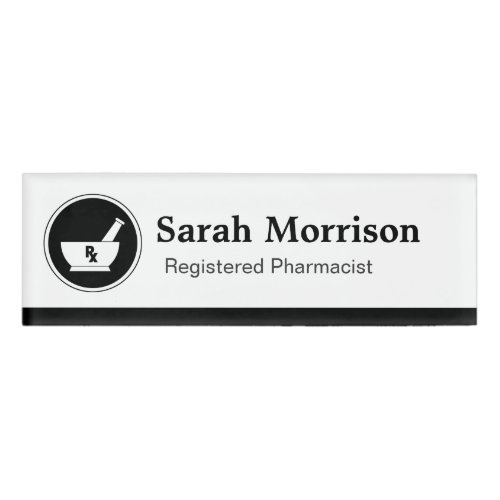 RX Pharmacy Logo Pharmacist Medical Care Name Tag