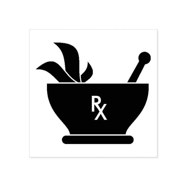 RX Pharmacy Logo Pharmacist Medical Rubber Stamp (Imprint)