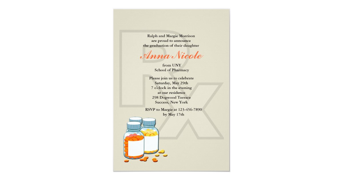 Pharmacy School Graduation Party Invitations 10