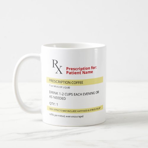 RX Prescription Coffee Mug Doctor Mug or Nurse Mug