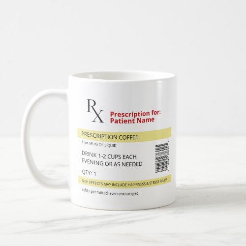 RX Prescription Coffee Mug Doctor Mug or Nurse Mug