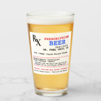 RX Prescription for Beer Glass