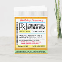 RX Prescription for Birthday Card