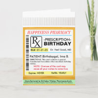 RX Prescription for BIrthdays Card