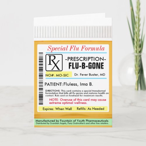 RX Prescription for Flu Card