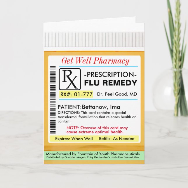 RX Prescription for Flu Card (Front)