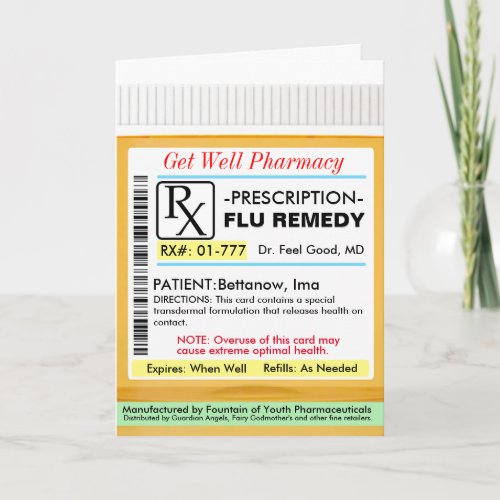RX Prescription for Flu Card