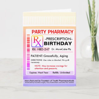 RX Prescription for Happy Birthday Card