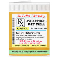 RX Prescription for Health Get Well Card