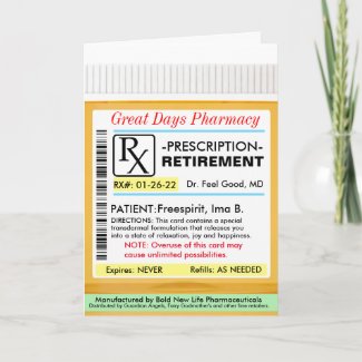 RX Prescription for Retirement Card