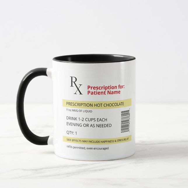 RX Prescription Hot Chocolate Mug (Left)