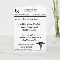 RX Prescription Pad Get Well Card