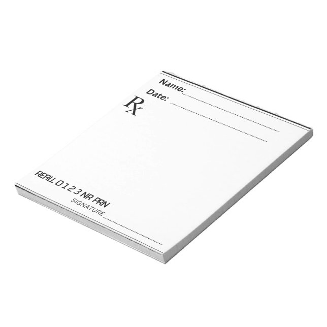 Rx Prescription Pad – Write Your Own Notes (Rotated)