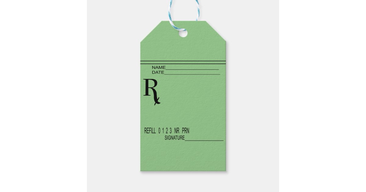 Rx Prescription Pad Write Your Own Prescription! Gift Tags Zazzle