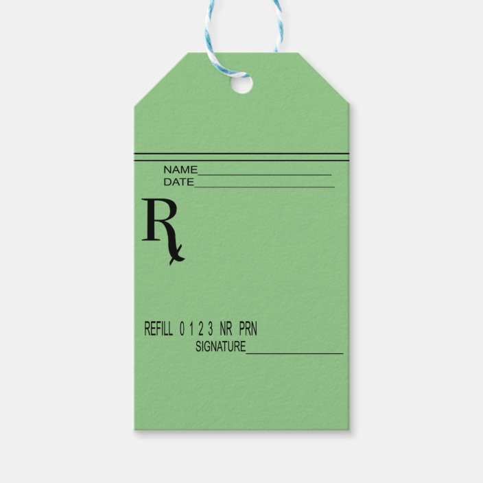 Rx Prescription Pad Write Your Own Prescription! Gift Tags