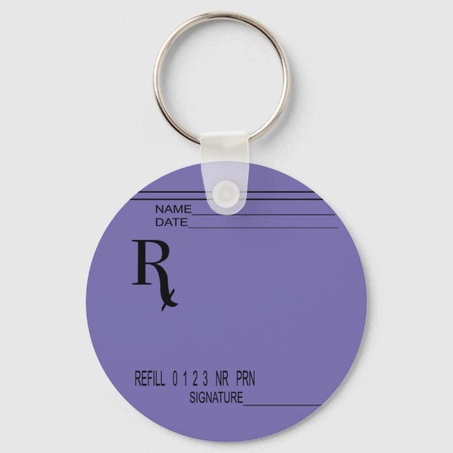 Rx Prescription Pad - Write Your Own Prescription! Keychain (Front)