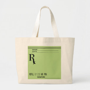 Rx Prescription Pad - Write Your Own Prescription! Large Tote Bag