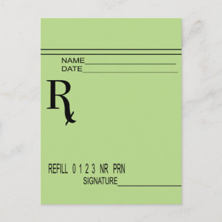 Rx Prescription Pad - Write Your Own Prescription! Postcard