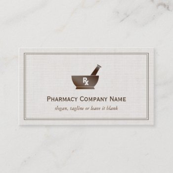 Rx Symbol Pharmacy Chemist Company - Classic Linen Business Card by CardHunter at Zazzle