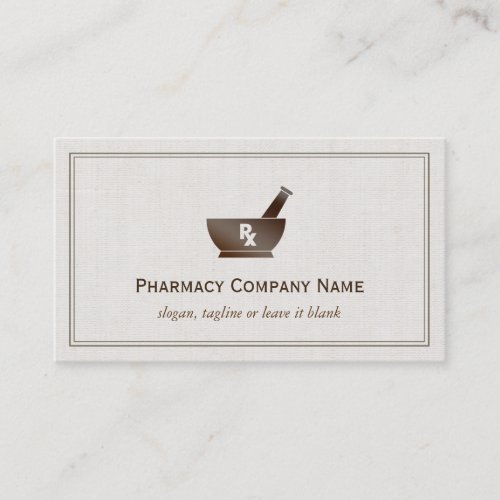 RX Symbol Pharmacy Chemist Company _ Classic Linen Business Card