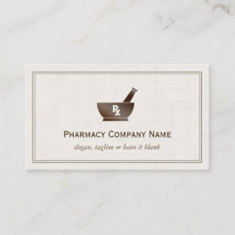 RX Symbol Pharmacy Chemist Company - Classic Linen Business Card