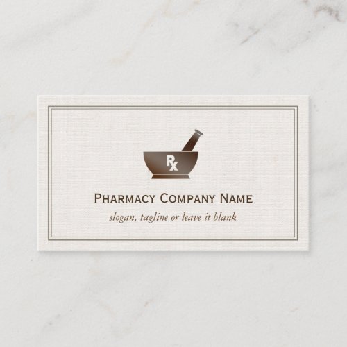RX Symbol Pharmacy Chemist Company - Classic Linen Business Card Template