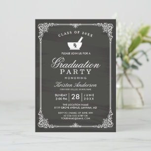 Rx Symbol Pharmacy School Graduation Party Invitation