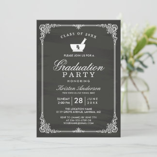 Rx Symbol Pharmacy School Graduation Party Invitation