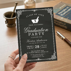 Rx Symbol Pharmacy School Graduation Party Invitation