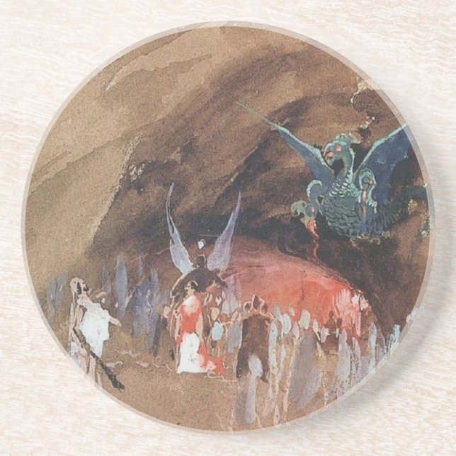 Ryabushkin Dragons Cave Sandstone Coaster (Front)