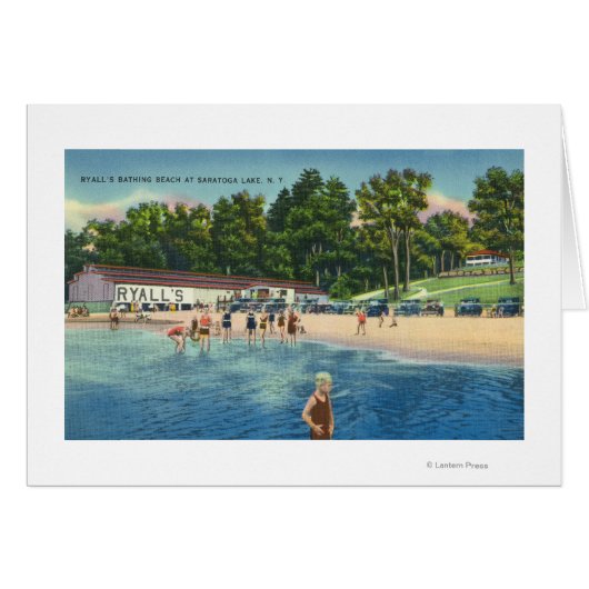 Ryall's Bathing Beach at Saratoga Lake View Cards (Front Horizontal)