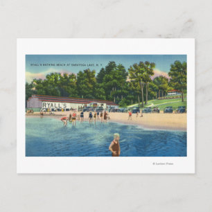 Ryall's Bathing Beach at Saratoga Lake View Postcard