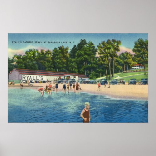 Ryalls Bathing Beach at Saratoga Lake View Poster