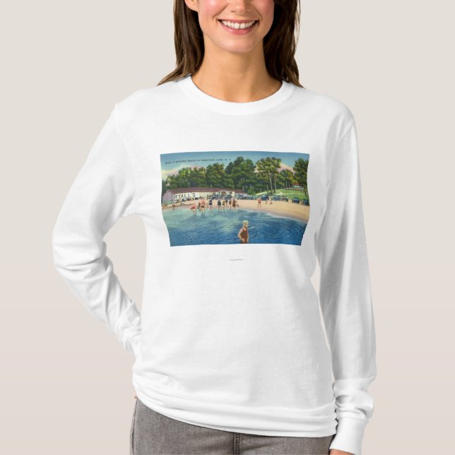 Ryall's Bathing Beach at Saratoga Lake View T-Shirt (Front)