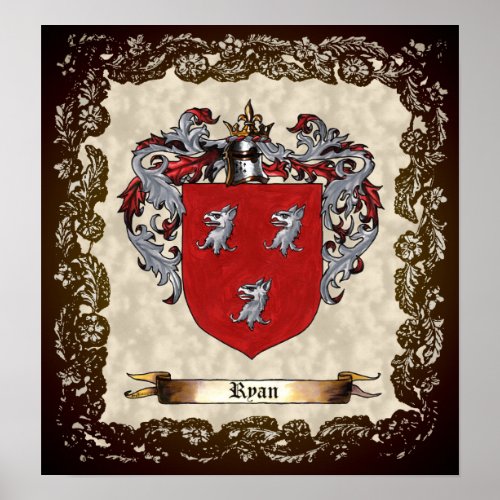 Ryan Coat of Arms Poster