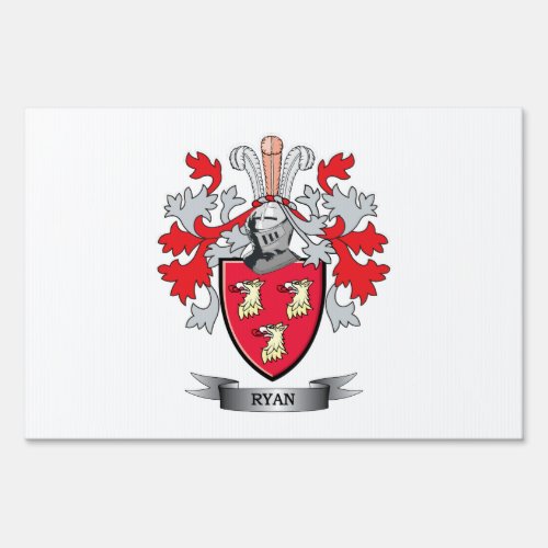 Ryan Coat of Arms Yard Sign