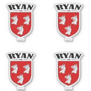 Ryan Crest Irish Translation & Meaning (x4) Sticker